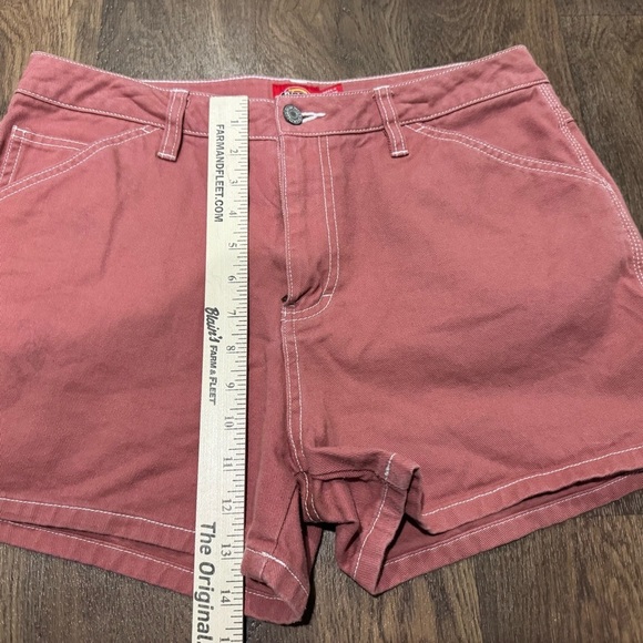 Dickies Juniors' Cotton Carpenter Shorts Salmon Red Size 9/29 - Picture 6 of 12
